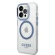 Чехол Guess для iPhone 14 Pro Max Metal Outline MagSafe Синий