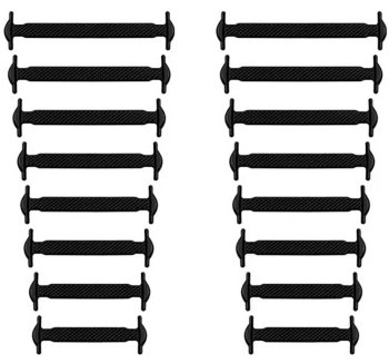 Силиконовые шнурки без завязывания 16 шт., черные