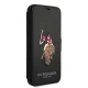 Apple iPhone 12 mini 5.4\" US Polo Embroidery Collection Book Case Cover (USFLBKP12SPUGFLBK), Black