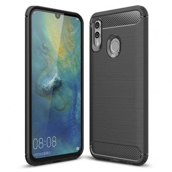 Huawei P Smart Plus (2019) Carbon Fiber Pattern Brushed TPU Case Cover, Black | Telefona Vāciņš Apvalks Bamperis