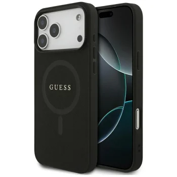 Чехол Guess Saffiano Classic Logo MagSafe для iPhone 17 Pro Max / 18 Pro Max, черный