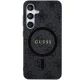 Guess 4G Collection Leather Metal Logo MagSafe vāciņš Samsung Galaxy S24+, Melns