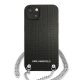 Apple iPhone 13 mini 5.4\" Karl Lagerfeld Leather Textured and Chain Case Cover (KLHCP13SPMK), Black