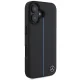 Mercedes iPhone 16 vāciņš Blue Line Leather MagSafe, melns