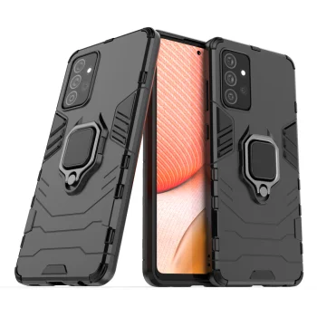 Vāciņš Samsung Galaxy A72 4G Ring Armor ar statīvu, melns