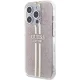 Guess iPhone 14 Pro Max vāciņš IML 4G Gold Stripe, rozā