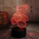 LED 3D \"Teddy Bear\" Night Lamp