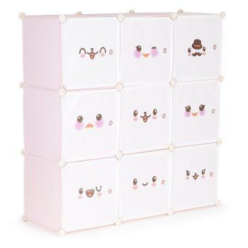 Модульный стеллаж для детей Modernhome, 9 полок, розовый