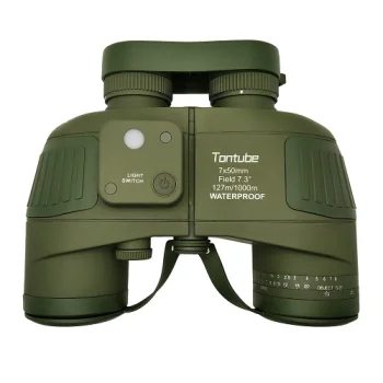 Binoklis 7x50 BaK-4, 7.3°, IPX7 ar kompasu un tālmēru