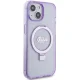 Чехол Guess для iPhone 15 Plus / 14 Plus Ring Stand Script Glitter MagSafe, фиолетовый