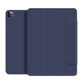 Apple iPad Pro 13'' (2024) (A2926 A2925) Nappa Texture Tri-Fold Book Case Cover, Blue | Planšetes Vāciņš Maciņš...