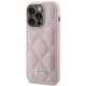 Guess iPhone 15 Pro Case Quilted Metal Logo, Pink