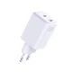 Сетевое зарядное устройство 3mk Hyper Charger 45W 2x USB-C GaN, белое