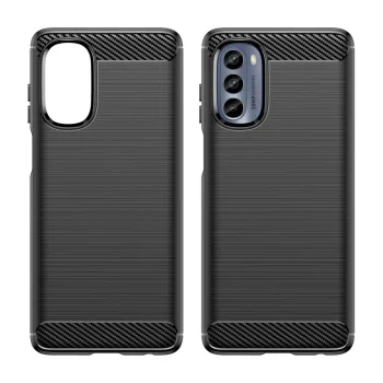 Vāciņš Motorola Moto G62 5G Carbon Case, elastīgs TPU, melns