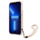 Guess Translucent Stap vāciņš iPhone 13 Pro Max ar rokas siksniņu, rozā