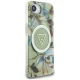 Guess IML Metal Glitter Flowers Triangle MagSafe vāciņš Apple iPhone 16e - Zaļš