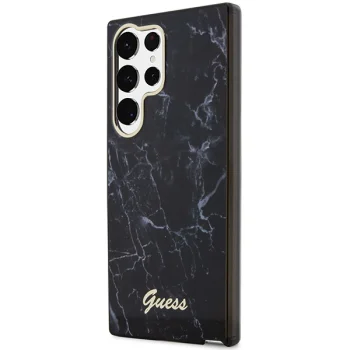Guess Samsung Galaxy S23 Ultra S918 жесткий чехол Marble черный