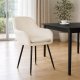 Moderns mīkstais velūra ēdamistabas krēsls ModernHome, krēmkrāsas