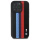 Чехол BMW M Performance Tricolor Printed Stripes MagSafe для iPhone 16 Pro - черный