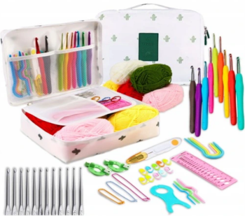 52 Daļu Tamborēšanas Komplekts Iesācējiem ar Tamboradatām Dziju un Futrāli