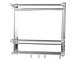 Hanging Bathroom Shelf Organizer with 2 Tiers and Hooks