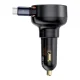 Baseus Enjoyment Pro USB-C (sieviešu) / USB-C (vīriešu) 60W auto lādētājs - melns | Phone Car Charger