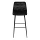 ModernHome Quilted Velvet Bar Stool with Footrest, Black