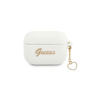 Guess GUAPLSCHSH AirPods Pro cover white/white Silicone Charm Heart Collection
