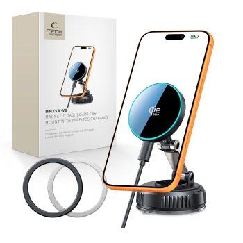 Tech-Protect V8 magnētiskais MagSafe 25W automašīnas lādētājs – melns | Phone Car Charger