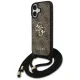 Чехол Guess 4G Big Logo Cord Strap Crossbody для iPhone 17, коричневый
