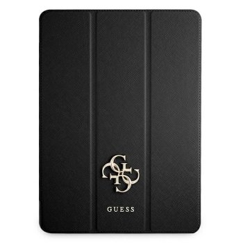 Guess Saffiano atverams vāciņš iPad 12.9" (2021) planšetdatoram, melns