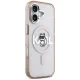 Чехол Karl Lagerfeld IML Choupette Sketch Logo MagSafe для iPhone 17, Розовый