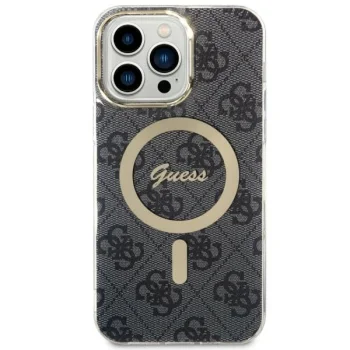Samsung Galaxy S23 (SM-S911) Guess 4G MagSafe Case Cover (GUHMS23SH4STK), Black | Telefona Maciņš Vāks Apvalks...