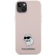 Karl Lagerfeld iPhone 15 Plus Case HC Silicone C Metal Pin, Pink