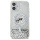 Karl Lagerfeld iPhone 16 Case Liquid Glitter Karl & Choupette MagSafe, Transparent