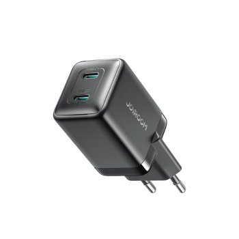 Joyroom JR-TCG17 Wall Charger 45W 2x USB-C Fast Charging GaN, Black