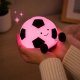 Silikona LED nakts lampiņa Futbola bumba, RGB, USB-C, balta/melna
