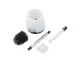 Silicone Toilet Brush with Holder, Wall-Mounted/Freestanding, White/Grey