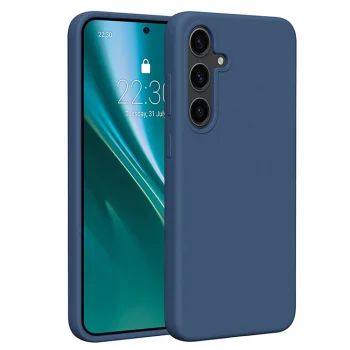 Чехол Etteri Silicone Case для Samsung Galaxy S24 Plus, темно-синий