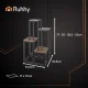 Подставка для цветов Ruhhy 4-ярусная, в стиле лофт, черная с деревом