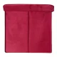 Saliekams velūra pufs ar mantu glabātuvi 77x38x37 cm, bordo