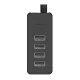 HUB 4 portu USB-A 2.0 kabelis 1M - melns | 4-port cable black