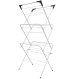 Vertical foldable clothes drying rack with 3 tiers, white-black