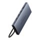 Концентратор 13in1 Baseus PortalJoy USB-C to HDMI+DP+VGA+C+USB+PD+RJ45+SD/TF+3.5mm (серый)