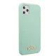 Guess iPhone 11 Pro Max vāciņš Silicone Vintage Gold Logo, zaļš