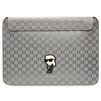 Чехол для ноутбука 14" Karl Lagerfeld Saffiano Monogram Ikonik, серебристый