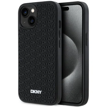 Чехол Dkny для iPhone 15 / 14 / 13 3D Rubber Repeat Pattern, черный