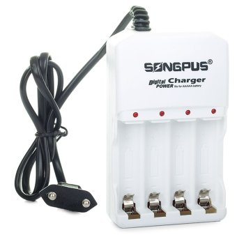 AA AAA Rechargeable Battery Charger with Safety Protection, White