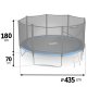 Neo-Sport NS-14Z221 Garden Trampoline with Outer Net and Ladder, 435 cm (14 ft)