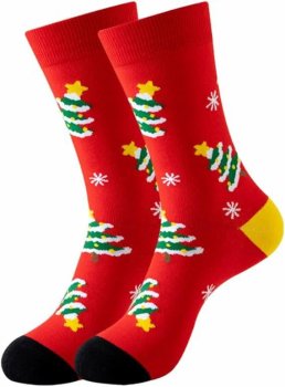 Ziemassvētku zeķes ar eglītes rakstu, universāls izmērs 37-44